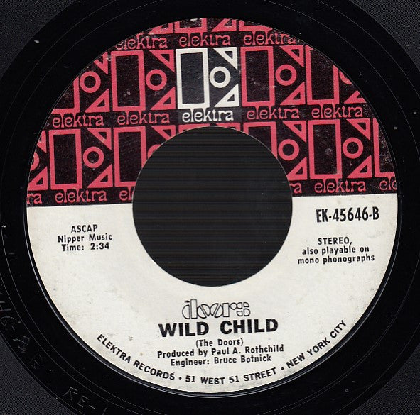 The Doors : Touch Me / Wild Child (7", Single, Styrene, Ter)