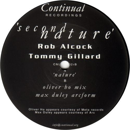 Rob Alcock & Tommy Gillard : Second Nature (12")