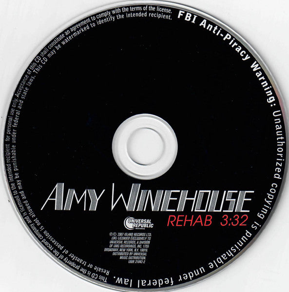 Amy Winehouse : Rehab (CD, Single, Promo)