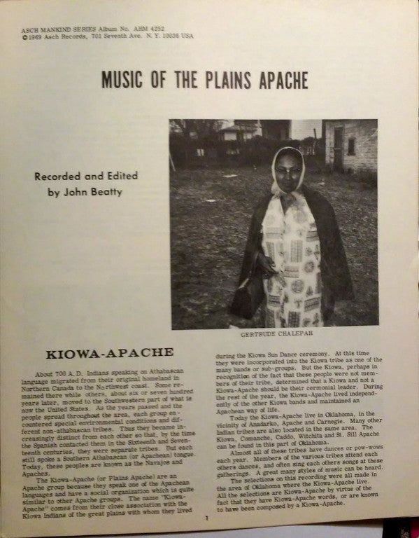 John Beatty (4) : Music Of The Plains Apache (LP)