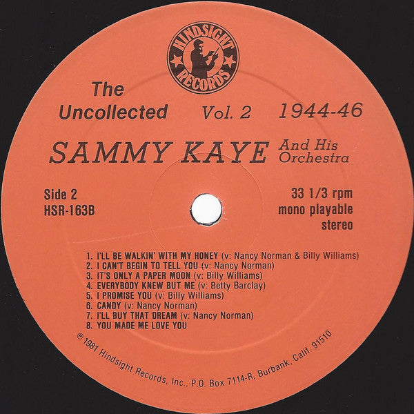 Sammy Kaye And His Orchestra Vocals: Nancy Norman, Billy Williams (4) : The Uncollected Sammy Kaye, Vol. 2, 1944-1946 (LP, Mono)