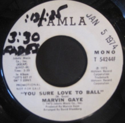 Marvin Gaye : You Sure Love To Ball (7", Single, Mono, Promo, Styrene)