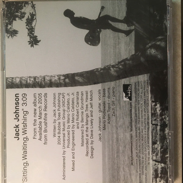 Jack Johnson : Sitting, Waiting, Wishing (CD, Single, Promo)
