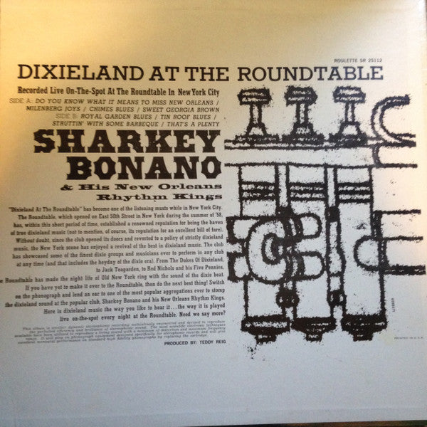 Sharkey Bonano And His New Orleans Rhythm Kings : Dixieland At The Roundtable (LP, Album)