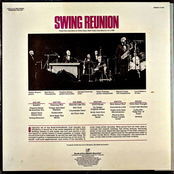 Teddy Wilson, Benny Carter, Red Norvo, Louis Bellson, Remo Palmieri, George Duvivier, Freddie Green : Swing Reunion (3xLP, Album)