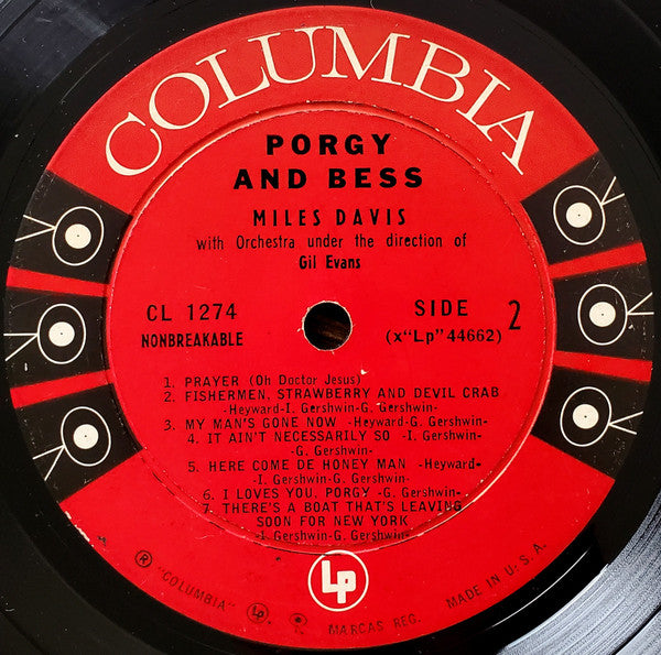 Miles Davis : Porgy And Bess (LP, Album, Mono)