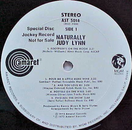 Judy Lynn : Naturally (LP, Promo)