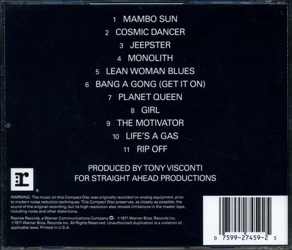 T. Rex : Electric Warrior (CD, Album, RE, RP)
