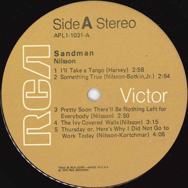 Nilsson* : Sandman (LP, Album, Gat)