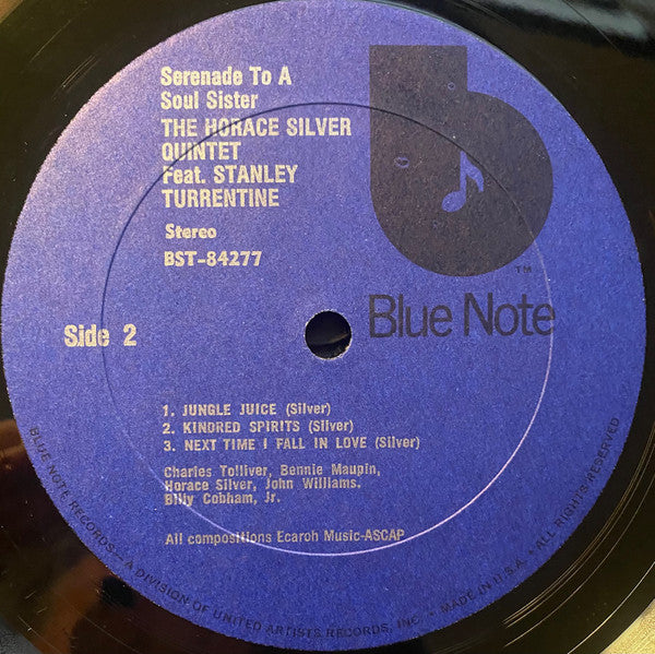 The Horace Silver Quintet Featuring Stanley Turrentine : Serenade To A Soul Sister (LP, Album, Gat)