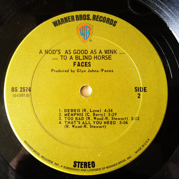Faces (3) : A Nod Is As Good As A Wink... To A Blind Horse (LP, Album, San)
