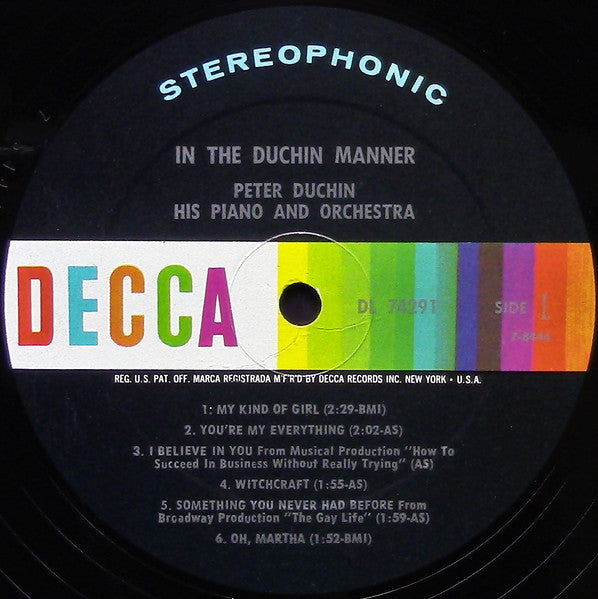 Peter Duchin His Piano And Orchestra* : In The Duchin Manner (LP, Album)
