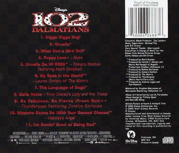 Various : Disney's 102 Dalmatians (Music From And Inspired By The Film) (CD, Comp)