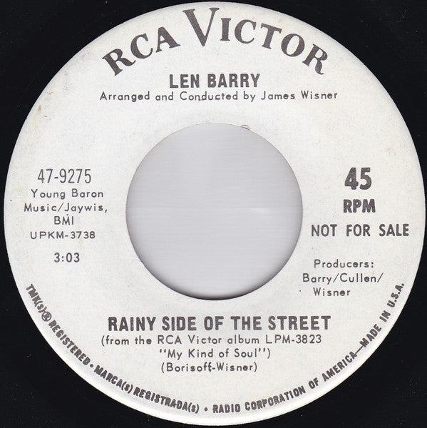 Len Barry : All Those Memories / Rainy Side Of The Street (7", Single, Promo)