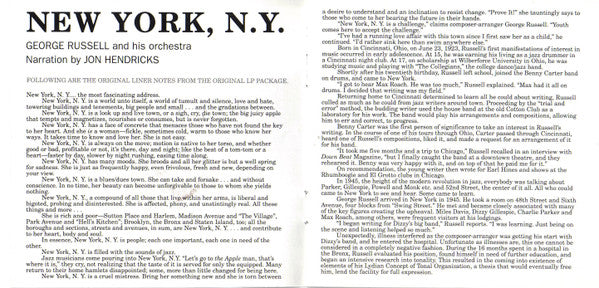 George Russell Narration By Jon Hendricks : New York, N.Y. (CD, Album, RE)