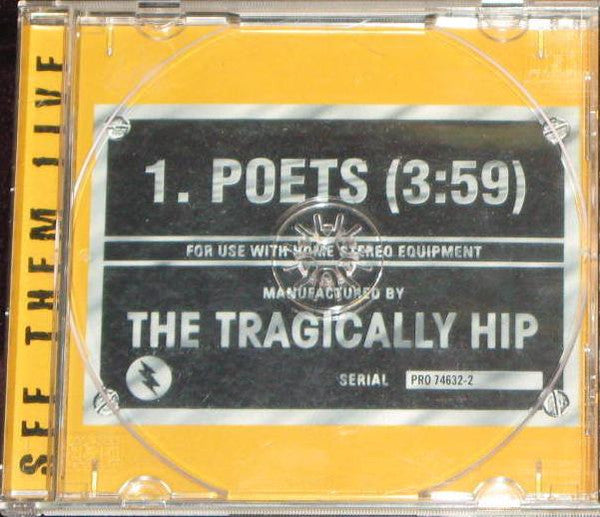 The Tragically Hip : Poets (CD, Single, Promo)