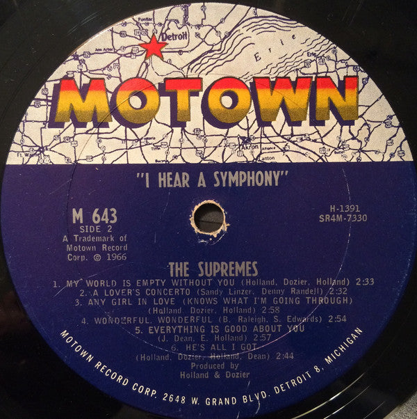 The Supremes : I Hear A Symphony (LP, Album, Mono, Ter)