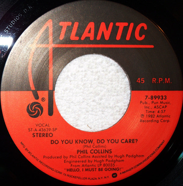 Phil Collins : You Can't Hurry Love (7", Single, SP)
