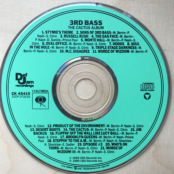 3rd Bass : The Cactus Cee/D (The Cactus Album) (CD, Album, DAD)