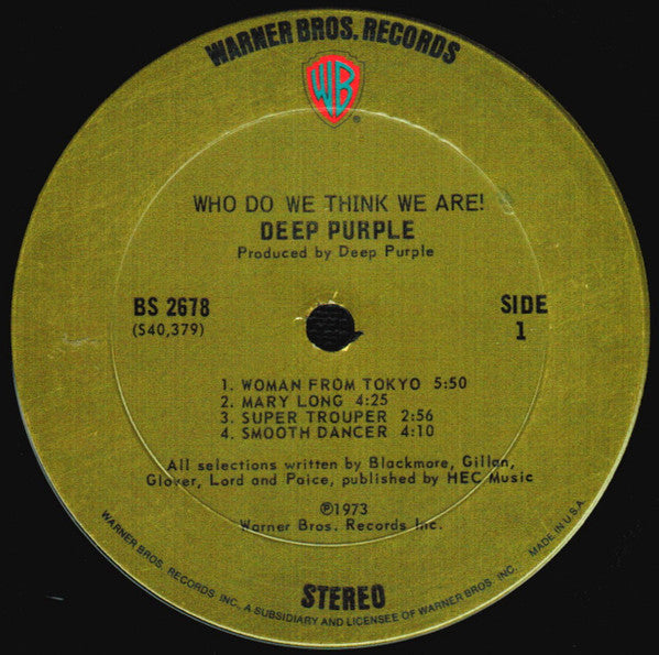 Deep Purple : Who Do We Think We Are (LP, Album, Pit)