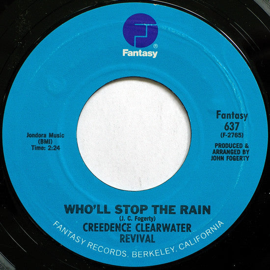Creedence Clearwater Revival : Travelin' Band / Who'll Stop The Rain (7", Single, RE)