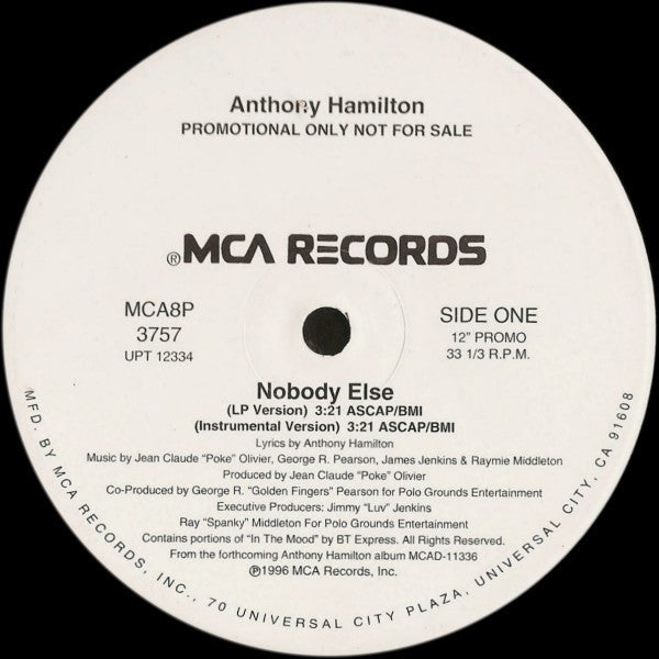Anthony Hamilton : Nobody Else (12", Promo)