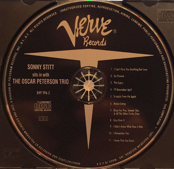 Sonny Stitt With The Oscar Peterson Trio : Sonny Stitt Sits In With The Oscar Peterson Trio (CD, Album, RE)