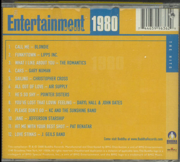 Various : Entertainment Weekly - The Greatest Hits 1980 (CD, Comp)