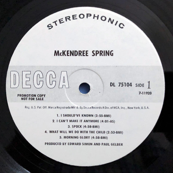 McKendree Spring : McKendree Spring (LP, Album, Promo, Gat)