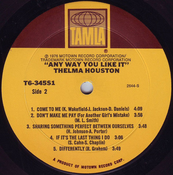 Thelma Houston : Any Way You Like It (LP, Album, Mon)