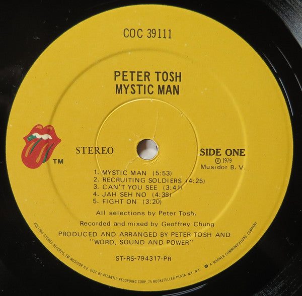 Peter Tosh : Mystic Man (LP, Album, Pre)