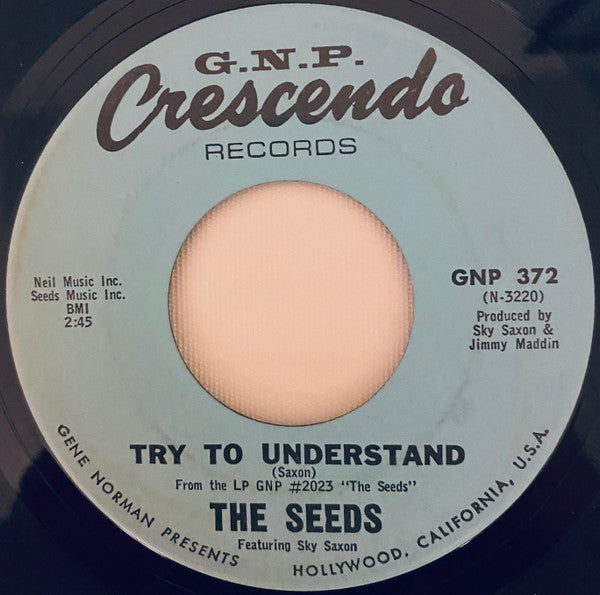 The Seeds Featuring Sky Saxon : Pushin' Too Hard (7", Single, Hol)