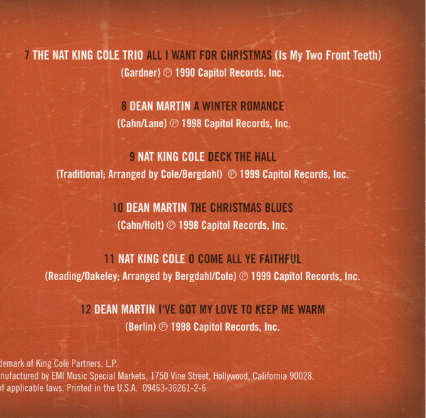 Nat King Cole & Dean Martin : Holiday Favorites (CD, Comp)