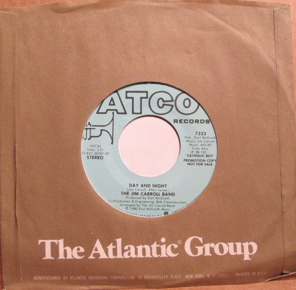 The Jim Carroll Band : Day And Night (7", Promo, SP)