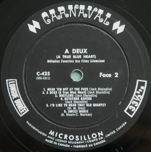 Jack Shaindlin : À Deux (A True Blue Heart) (LP, Mono)