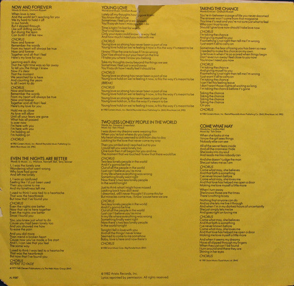 Air Supply : Now And Forever (LP, Album, Pit)