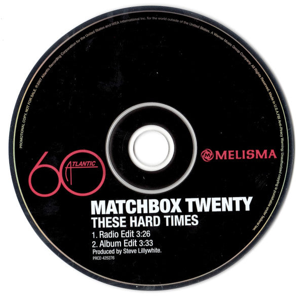 Matchbox Twenty : These Hard Times (CD, Single, Promo)