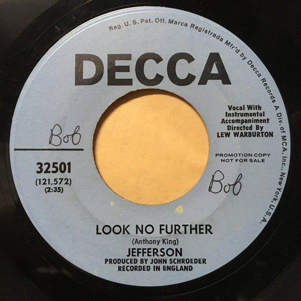 Jefferson (3) : The Colour Of My Love (7", Single, Promo)