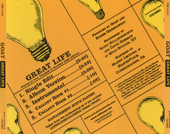 Goat (21) : Great Life (CD, Single)