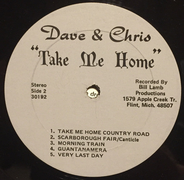 Dave & Chris : Take Me Home (LP)