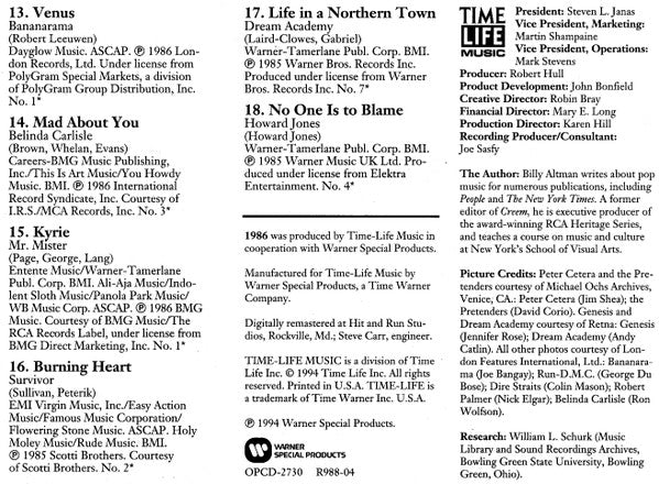 Various : Sounds Of The Eighties 1986 (CD, Comp)