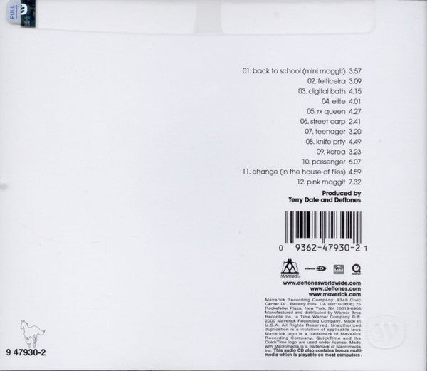 Deftones : White Pony (CD, Album, Enh, RE)