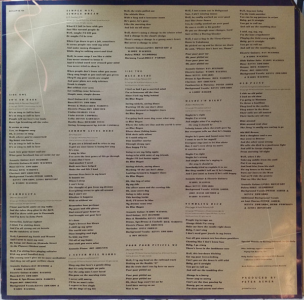 Linda Ronstadt : Simple Dreams (LP, Album, San)