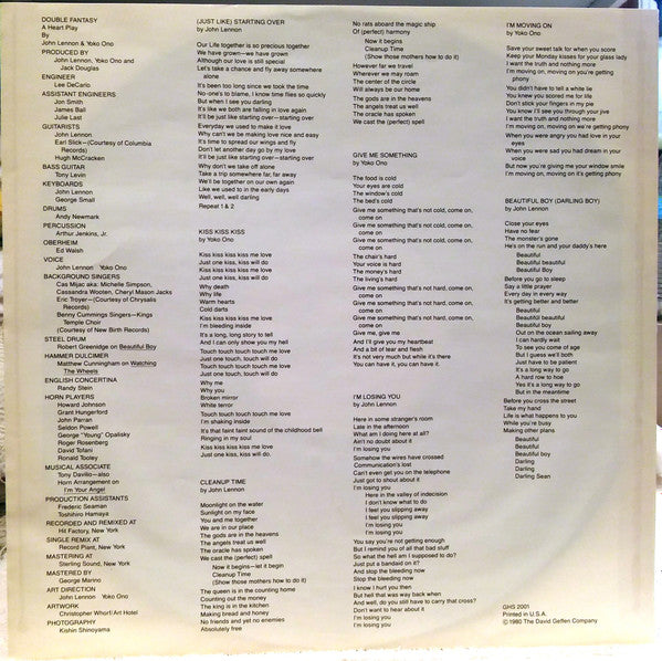 John Lennon & Yoko Ono : Double Fantasy (LP, Album, Jac)