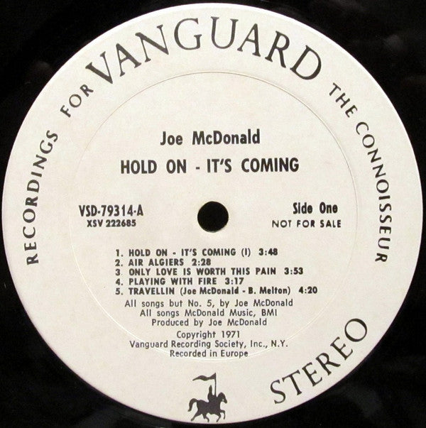 Country Joe McDonald : Hold On, It's Coming (LP, Album, Promo, Pit)