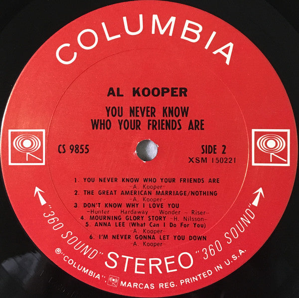 Al Kooper : You Never Know Who Your Friends Are (LP, Album, Ter)