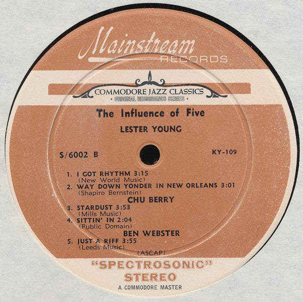 Coleman Hawkins, Lester Young, Ben Webster, Don Byas, Chu Berry* : The Influence Of Five (LP, Comp)