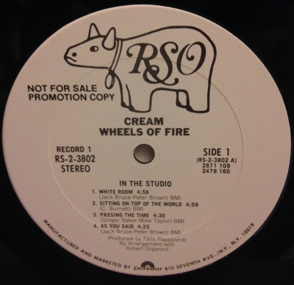 Cream (2) : Wheels Of Fire (2xLP, Album, Promo, RE, Col)