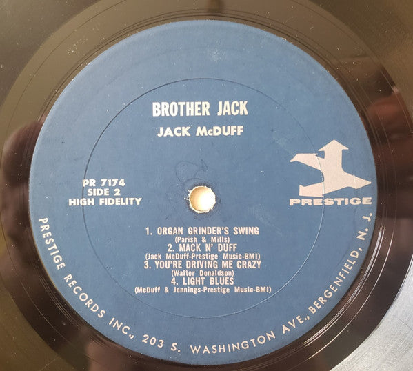 Brother Jack McDuff With Bill Jennings : Brother Jack (LP, Album, Mono, RE, Blu)