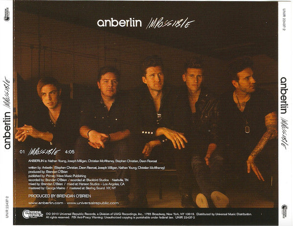Anberlin : Impossible (CD, Single, Promo)